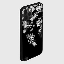 Чехол для iPhone 12 Pro Белые снежинки, цвет: 3D-черный — фото 2