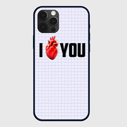 Чехол для iPhone 12 Pro I love you - сердце, цвет: 3D-черный