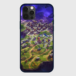 Чехол для iPhone 12 Pro Фортнайт карта, цвет: 3D-черный