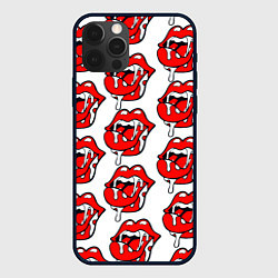 Чехол для iPhone 12 Pro Ахегао губы с языком в стиле поп арт, цвет: 3D-черный