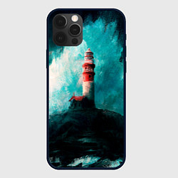 Чехол для iPhone 12 Pro Бушующее море, цвет: 3D-черный