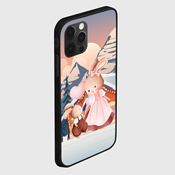 Чехол для iPhone 12 Pro Зайчиха и зайчонок, цвет: 3D-черный — фото 2