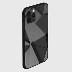 Чехол для iPhone 12 Pro Серые геометрические фигуры, цвет: 3D-черный — фото 2