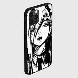 Чехол для iPhone 12 Pro Человек - бензопила: Пауэр, цвет: 3D-черный — фото 2
