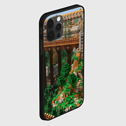 Чехол для iPhone 12 Pro Minecraft постройка, цвет: 3D-черный — фото 2