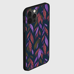 Чехол для iPhone 12 Pro Лиственный узор, цвет: 3D-черный — фото 2