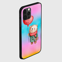 Чехол для iPhone 12 Pro Мишка с красным сердечком, цвет: 3D-черный — фото 2