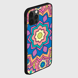 Чехол для iPhone 12 Pro Цветочный разноцветный паттерн, цвет: 3D-черный — фото 2