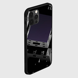 Чехол для iPhone 12 Pro Тёмный абстрактный металлический лабиринт и небо, цвет: 3D-черный — фото 2