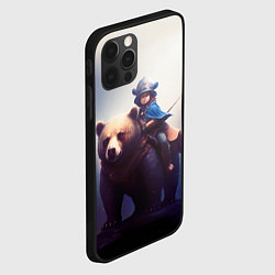 Чехол для iPhone 12 Pro Медвежий наездник, цвет: 3D-черный — фото 2