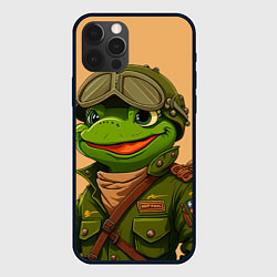 Чехол для iPhone 12 Pro Лягушонок Пепе лётчик, цвет: 3D-черный