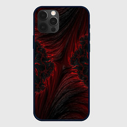 Чехол для iPhone 12 Pro Красно - черные текстуры, цвет: 3D-черный