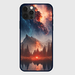 Чехол для iPhone 12 Pro Млечный путь над пейзажем, цвет: 3D-черный