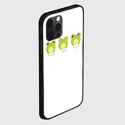 Чехол для iPhone 12 Pro Лягушка не вижу не слышу не говорю, цвет: 3D-черный — фото 2