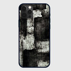 Чехол для iPhone 12 Pro Белый и чёрный абстракт, цвет: 3D-черный