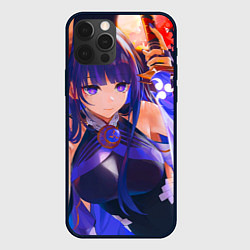 Чехол для iPhone 12 Pro Шогун Райден лежит, цвет: 3D-черный