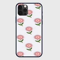 Чехол для iPhone 12 Pro Астра игольчатый цветок, цвет: 3D-черный