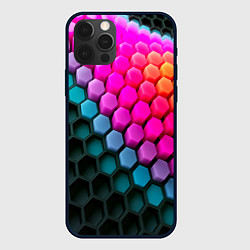 Чехол для iPhone 12 Pro Шейповые грани, цвет: 3D-черный