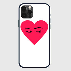 Чехол iPhone 12 Pro Красное сердце - любовь с глазами
