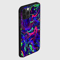 Чехол для iPhone 12 Pro Неон: яркие линии, цвет: 3D-черный — фото 2
