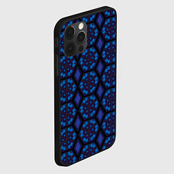 Чехол для iPhone 12 Pro Орнамент из шестиугольников, цвет: 3D-черный — фото 2