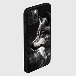 Чехол для iPhone 12 Pro Волк в белом дыму, цвет: 3D-черный — фото 2