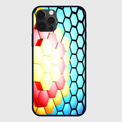 Чехол для iPhone 12 Pro Shape abstract color, цвет: 3D-черный