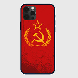 Чехол для iPhone 12 Pro СССР серп и молот, цвет: 3D-черный