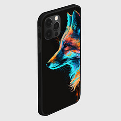 Чехол для iPhone 12 Pro Лиса красками, цвет: 3D-черный — фото 2