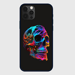 Чехол для iPhone 12 Pro Неоновый череп, цвет: 3D-черный
