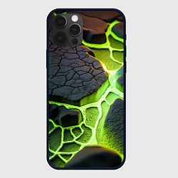Чехол для iPhone 12 Pro Зеленая неоновая лава, цвет: 3D-черный