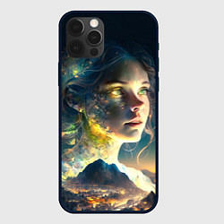 Чехол для iPhone 12 Pro Девушка-ночь, цвет: 3D-черный