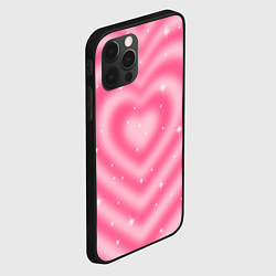 Чехол для iPhone 12 Pro Pink y2k hearts, цвет: 3D-черный — фото 2