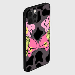 Чехол для iPhone 12 Pro Леопардовый принт и цветы, цвет: 3D-черный — фото 2