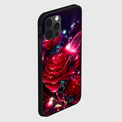 Чехол для iPhone 12 Pro Розы с огоньками, цвет: 3D-черный — фото 2