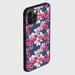 Чехол для iPhone 12 Pro Паттерн сакура, цвет: 3D-черный — фото 2