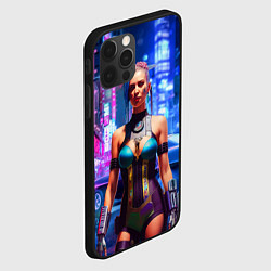 Чехол для iPhone 12 Pro Cyberpunk 2077 - neural network, цвет: 3D-черный — фото 2