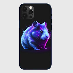 Чехол для iPhone 12 Pro Хомяк неон, цвет: 3D-черный