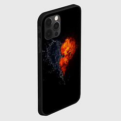 Чехол для iPhone 12 Pro Любовь, огонь и вода, цвет: 3D-черный — фото 2