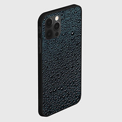 Чехол для iPhone 12 Pro Блестящие мокрые капли на темном чёрном фоне, цвет: 3D-черный — фото 2