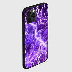 Чехол для iPhone 12 Pro Текстура молнии, электро, цвет: 3D-черный — фото 2