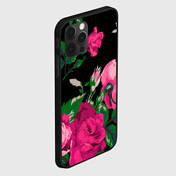 Чехол для iPhone 12 Pro Шипы и розы, цвет: 3D-черный — фото 2