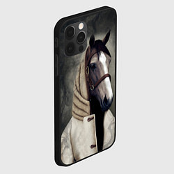Чехол для iPhone 12 Pro Конь в пальто в прямом смысле, цвет: 3D-черный — фото 2