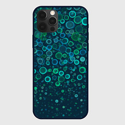 Чехол iPhone 12 Pro Изумрудные круги Абстракция