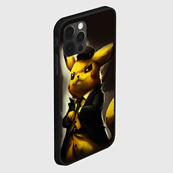 Чехол для iPhone 12 Pro Пикачу в строгом костюме, цвет: 3D-черный — фото 2