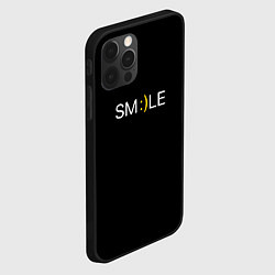 Чехол для iPhone 12 Pro Надпись smile, цвет: 3D-черный — фото 2