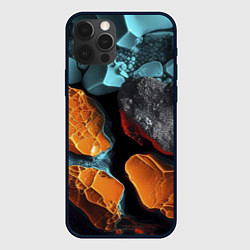 Чехол для iPhone 12 Pro Цветные камни, цвет: 3D-черный