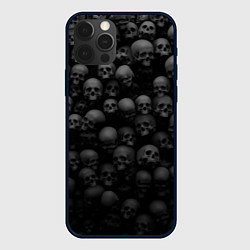 Чехол для iPhone 12 Pro Груда черепов - паттерн, цвет: 3D-черный