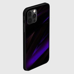 Чехол для iPhone 12 Pro Blue stripes geometry, цвет: 3D-черный — фото 2