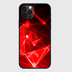 Чехол для iPhone 12 Pro Абстрактные красные лучи, цвет: 3D-черный